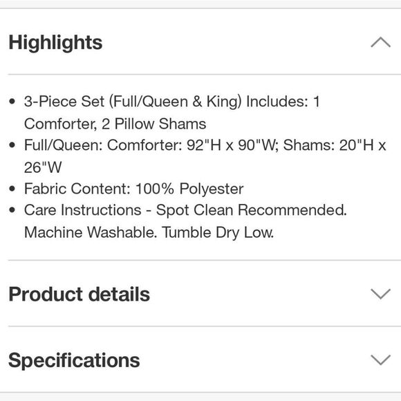 3PC Full/Queen Faux Fur Comforter Set Ivory - Picture 2 of 3